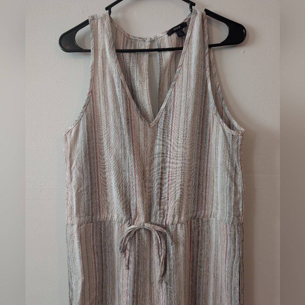 Drew Anthropologie Linen Striped‎ Womens Jumpsuit